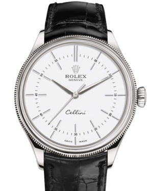 Replica Uhren Rolex Cellini Time 50509 silbernes Gehäuse
