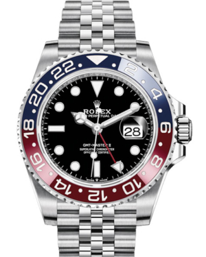 Replica Uhren Rolex GMT-Master II Pepsi 126710 BLRO Silber Schwarz Blau Rot