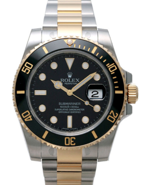 Replica Uhren Rolex Submariner Date 116613 LN Silber Gold Schwarz