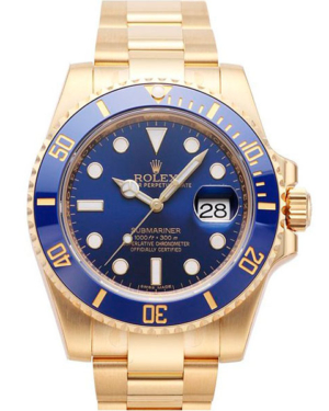 Replica Uhren Rolex Submariner Date 116618 LB Gold Blau
