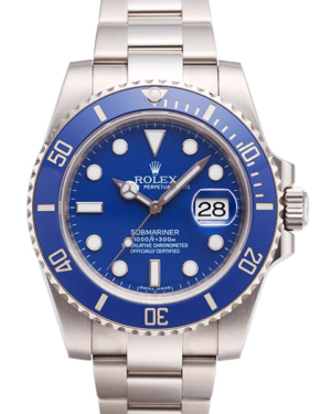 Replica Uhren Rolex Submariner Date 116619 LB Silber Blau