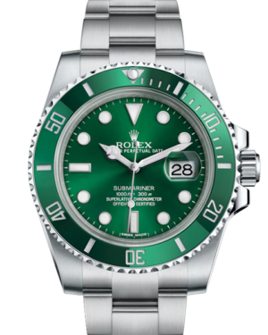 Replica Uhren Rolex Submariner Date Hulk 116610 LV Silber Grün