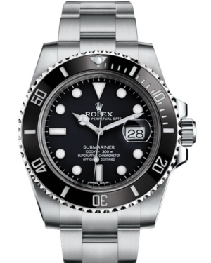 Replica Uhren Rolex Submariner Date 116610 LN Silber Schwarz