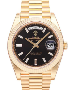 Replica Uhren Rolex Day-Date 40 228238 Gold Schwarz