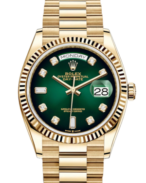 Replica Uhren Rolex Day-Date 36 128238 Gold Grün
