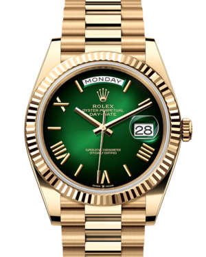 Replica Uhren Rolex Day-Date 40 228238 Gold Grün