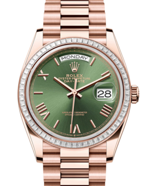 Replica Uhren Rolex Day-Date 36 128395 TBR Roségold Grün