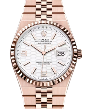 Replica Uhren Rolex Land-Dweller 36 127235 Roségold Weiß