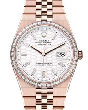 Replica Uhren Rolex Land-Dweller 36 127285 TBR Roségold Weiß