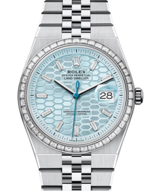Replica Uhren Rolex Land-Dweller 36 127286 TBR Silber Azurblau