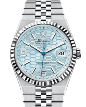Replica Uhren Rolex Land-Dweller 40 127336 Silber Azurblau