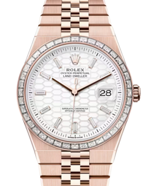 Replica Uhren Rolex Land-Dweller 40 127385 TBR Roségold Weiß