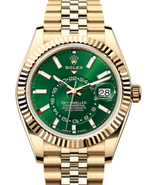 Replica Uhren Rolex Sky-Dweller 336938 Gold Grün